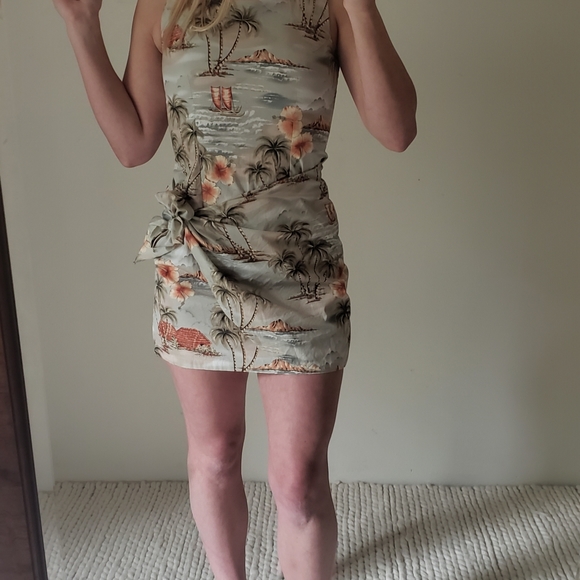 Vintage Hawaiian Mini Wrap Dress - Picture 2 of 11